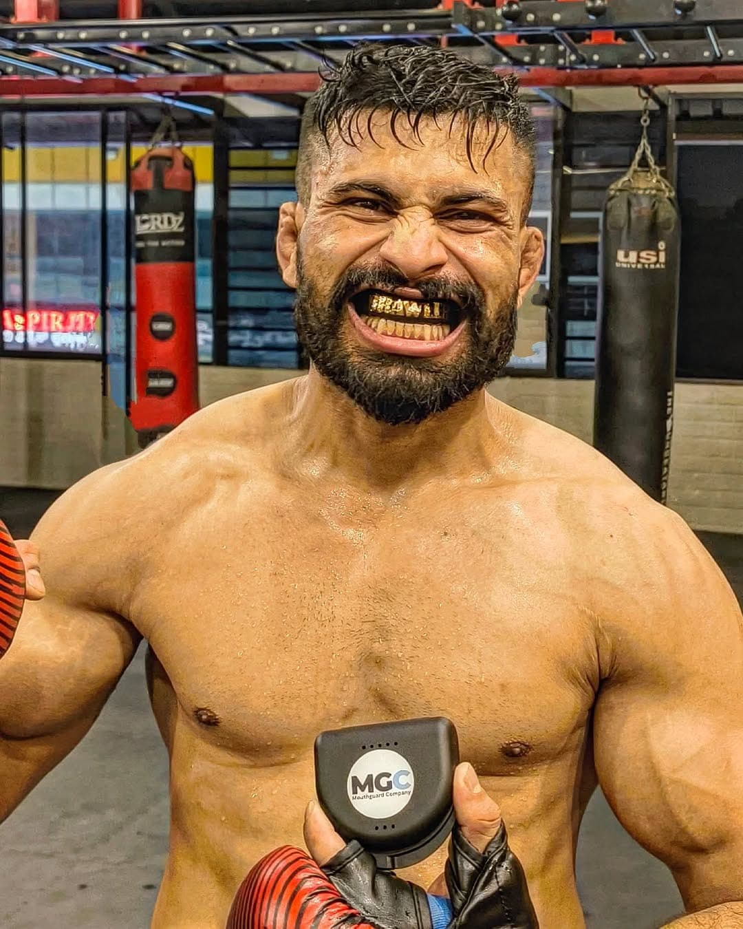 Happy customer using our dental products